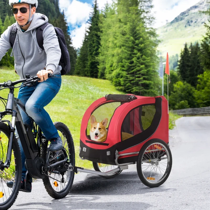 Dog Bike Trailer, Pet Cart Bicycle, Wagon Cargo Carrier