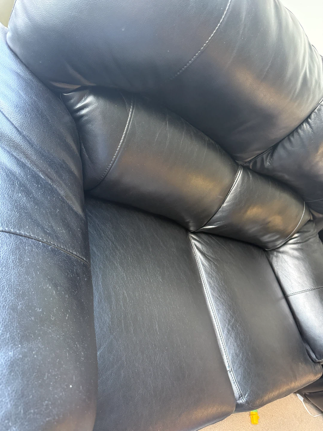 Black Leather Loveseat & Sofa - photo 2