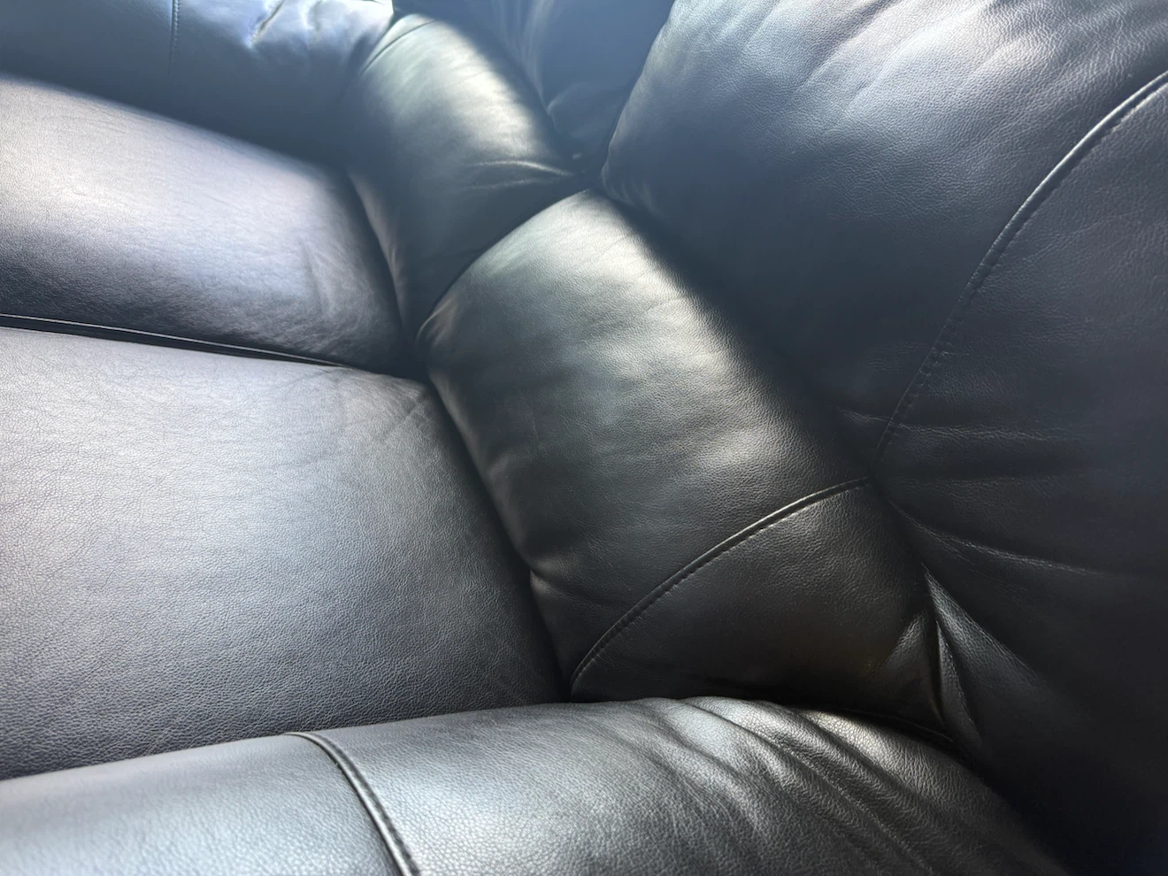 Black Leather Loveseat & Sofa - photo 3