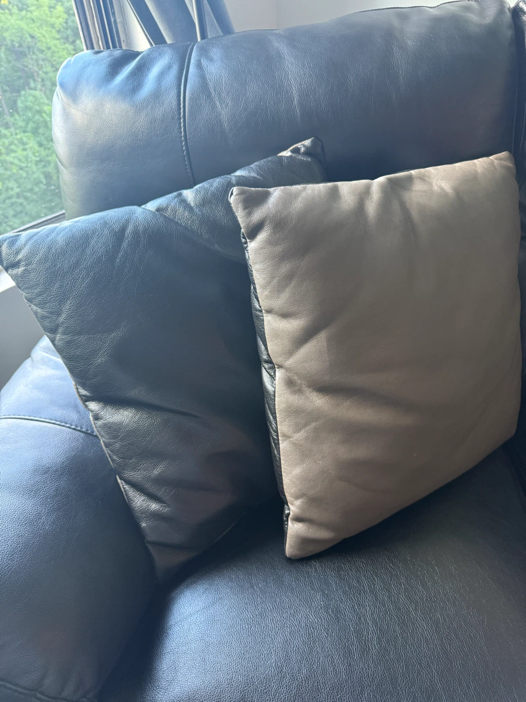 Black Leather Loveseat & Sofa - photo 4