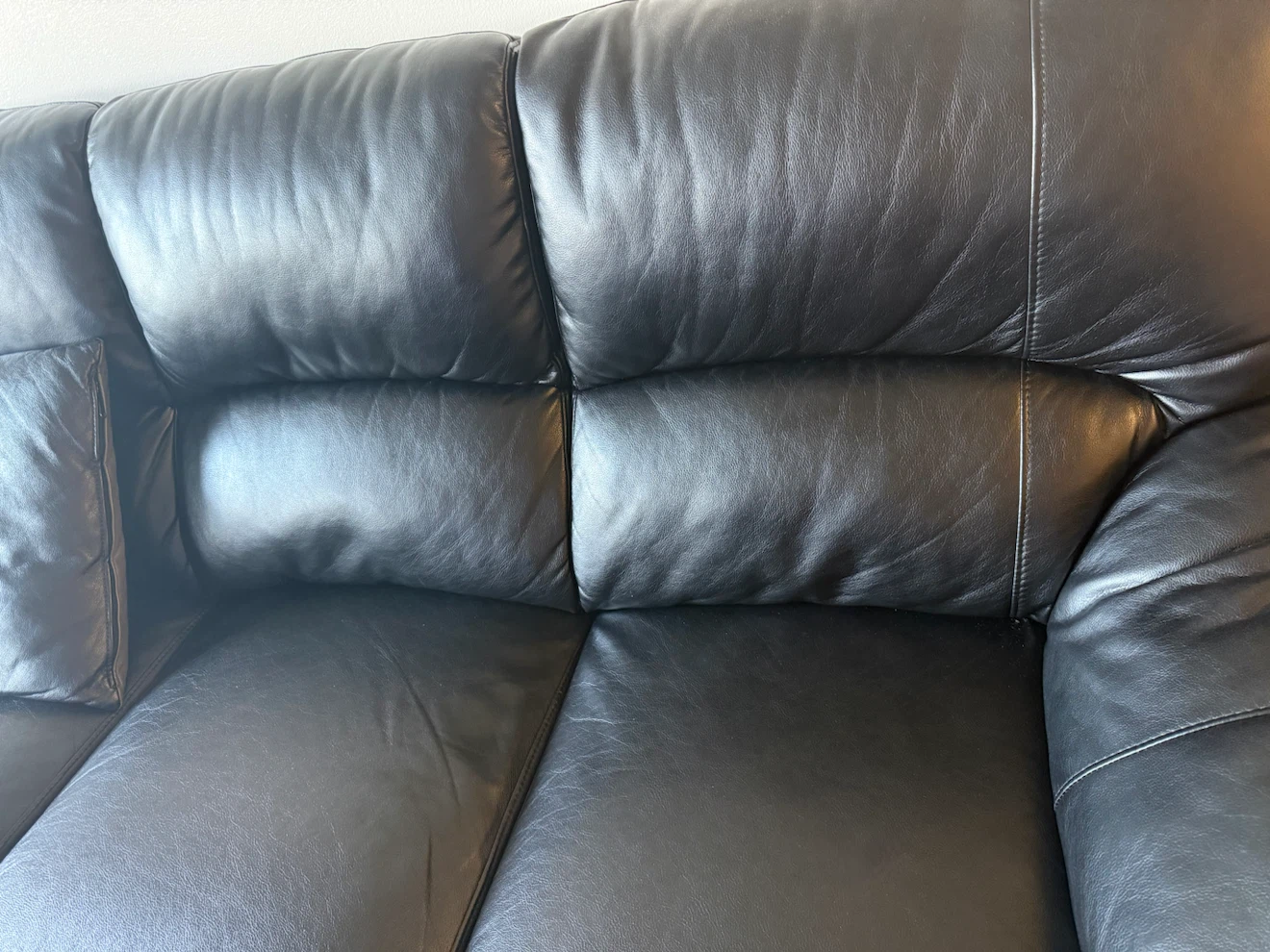 Black Leather Loveseat & Sofa - photo 5