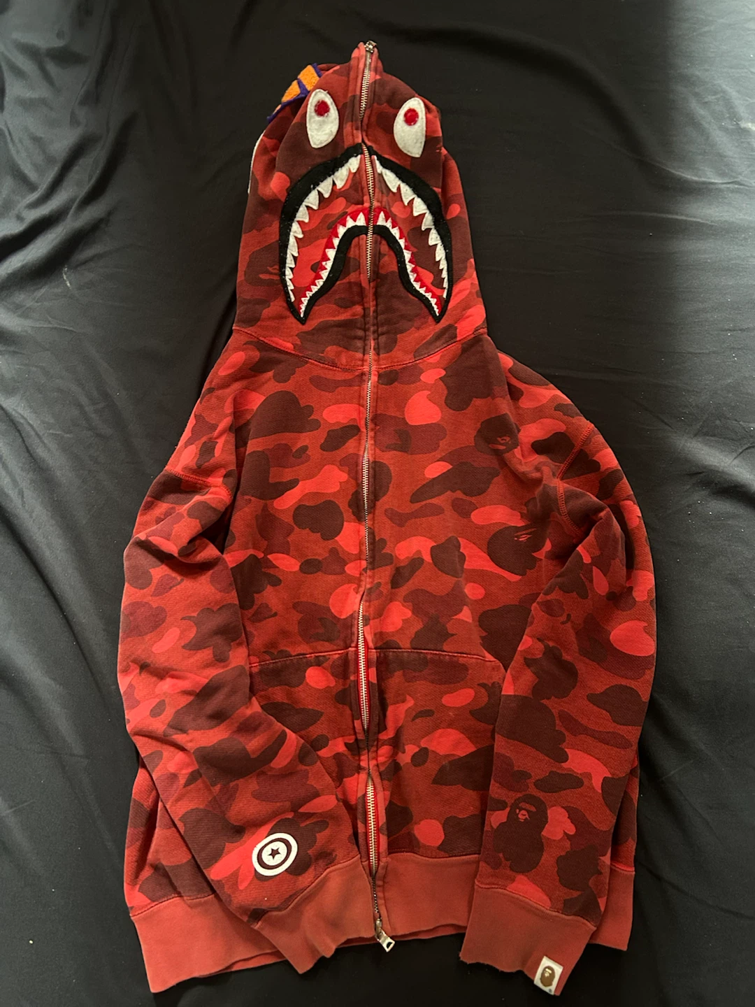 A Bathing Ape Shark Hoodie Red Camo