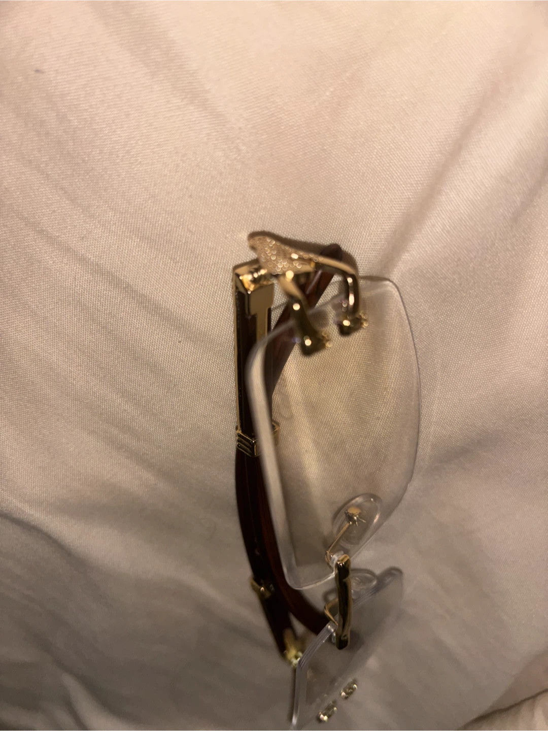 Rimless Glasses with Gold Accents - photo 2