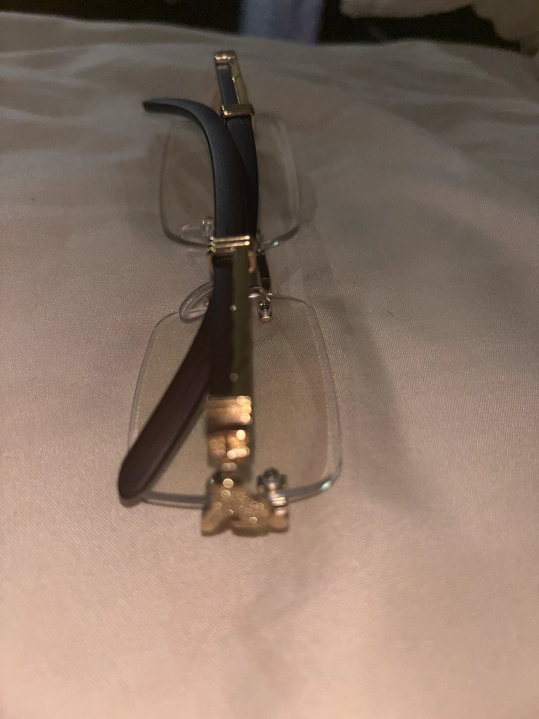 Rimless Glasses with Gold Accents - photo 3