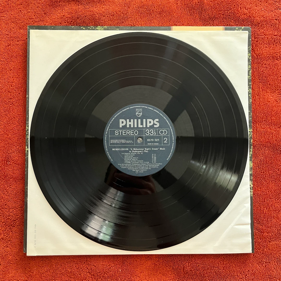 Mendelssohn A Midsummer Night's Dream Vinyl Record - photo 2