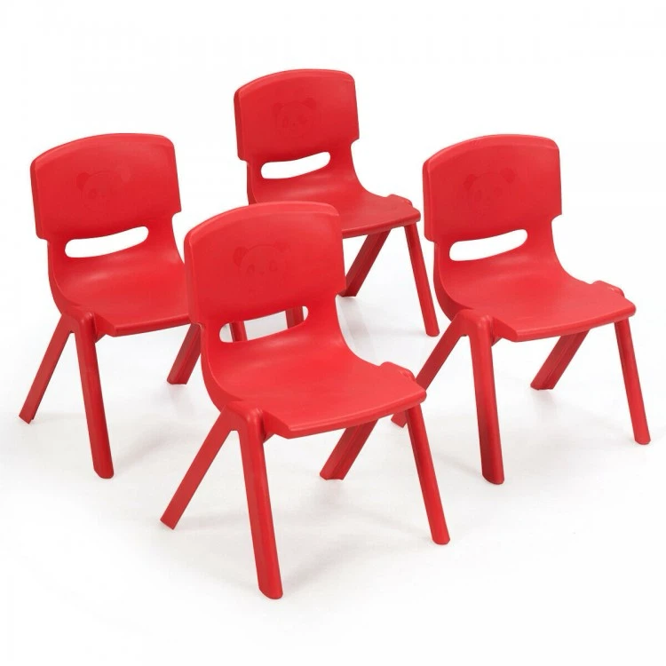 4pc Red Chairs Stackable for Children - photo 2