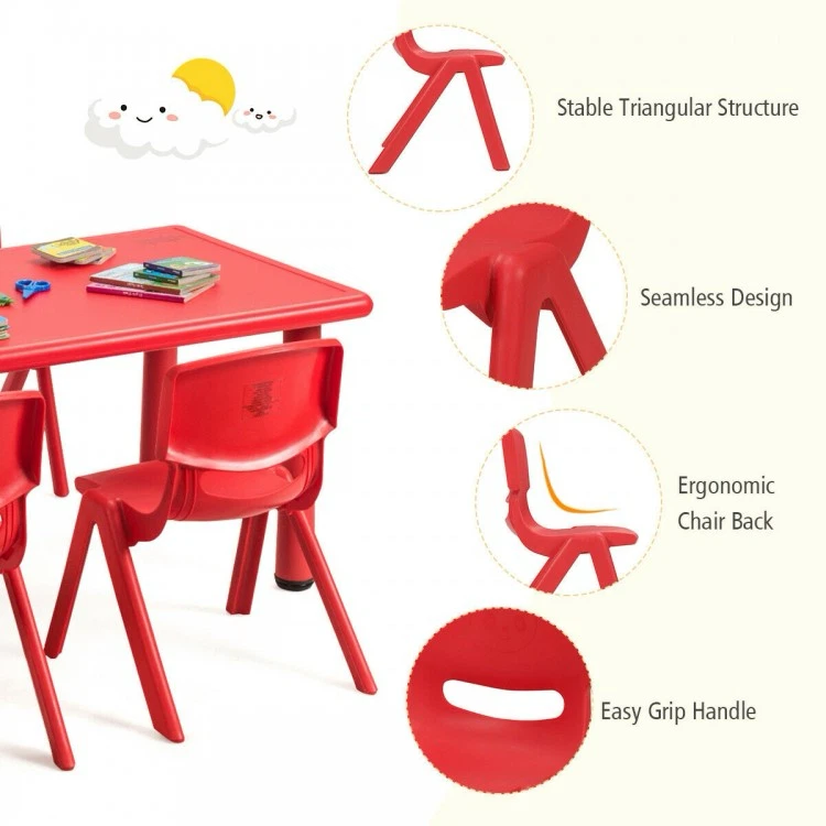 4pc Red Chairs Stackable for Children - photo 4