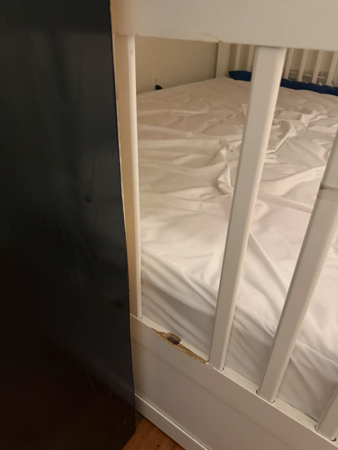 White Bunk Bed with single  Mattress - photo 2