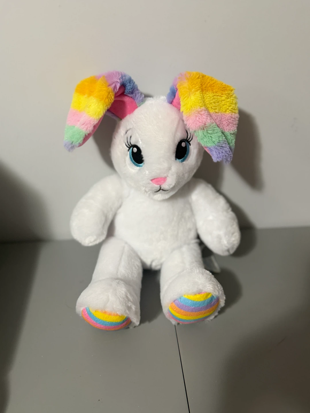 Build A Bear Stripes Easter Bunny Rainbow 16” Limited Edition
