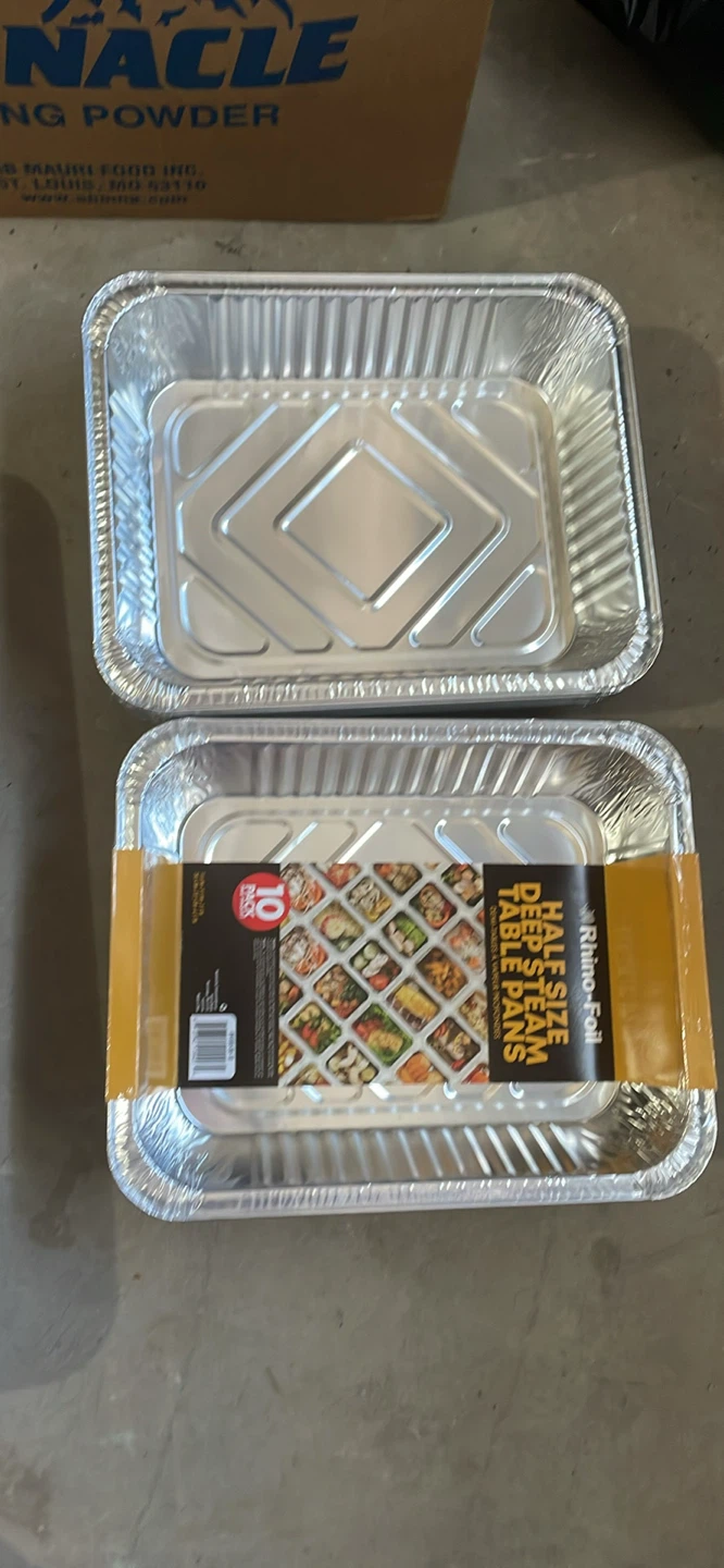 Rhino-Foil Half Size Deep Steam Table Pans - 10 Pack