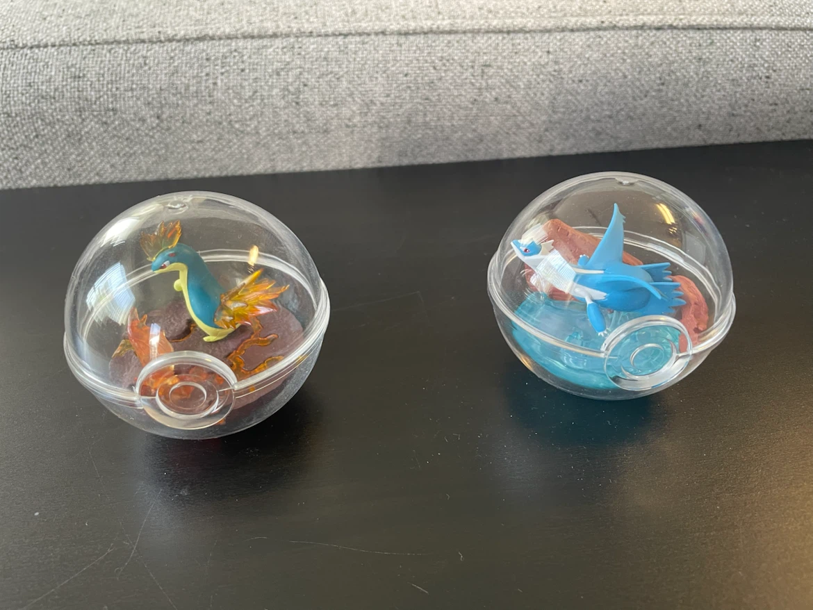 Pokemon Figures in Clear Pokeballs