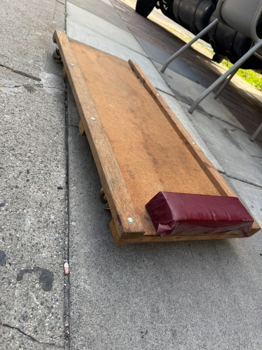 Wooden dolly with wheels