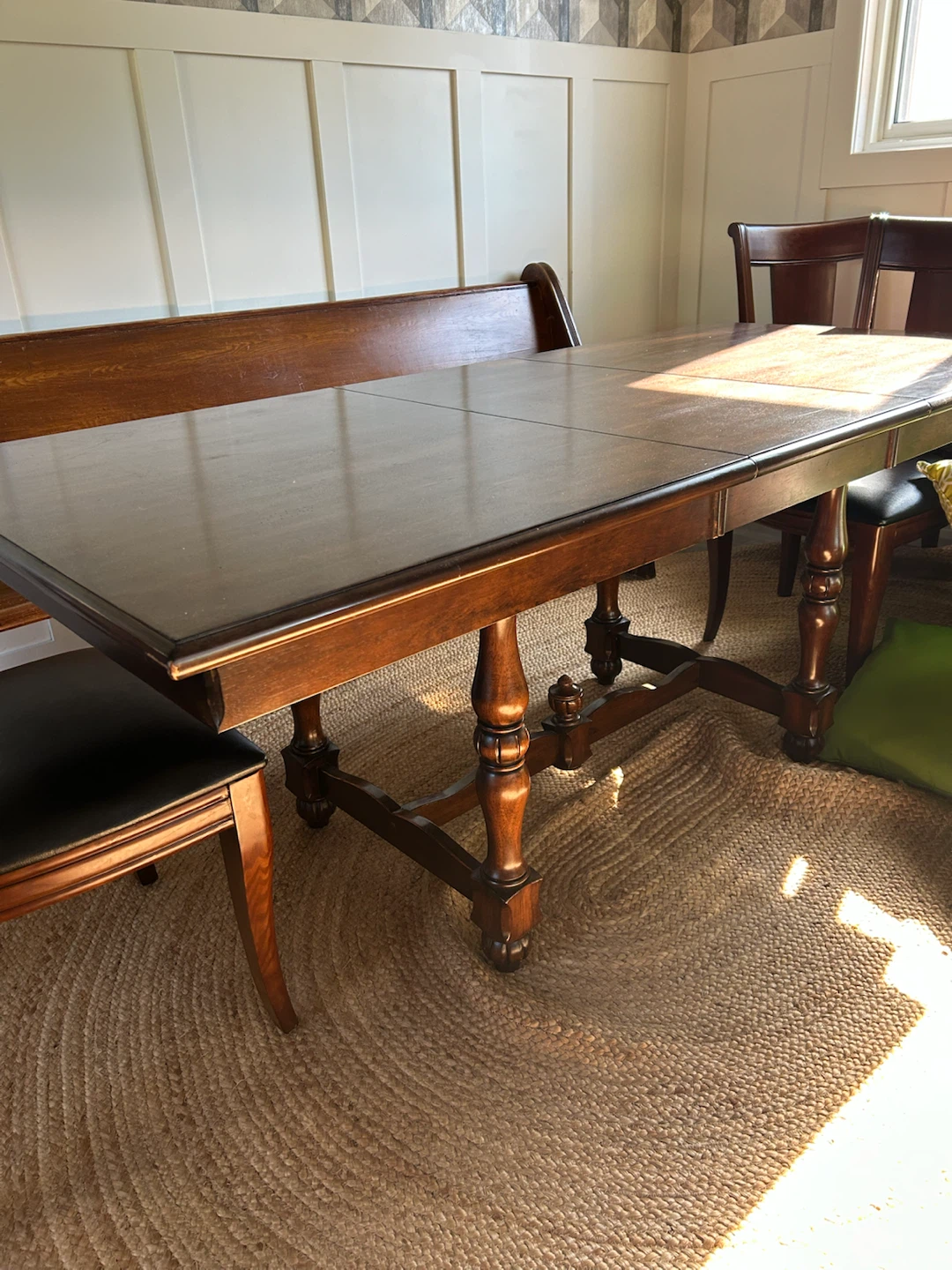 Dark Wood Dining Table with Chairs