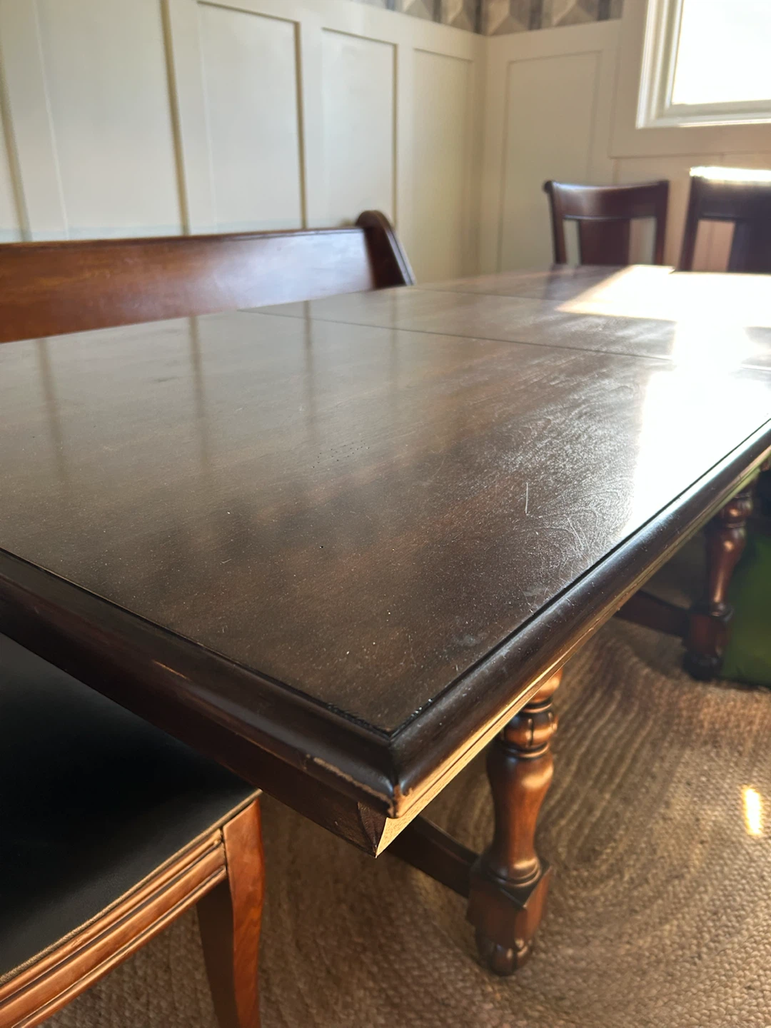 Dark Wood Dining Table with Chairs - photo 2