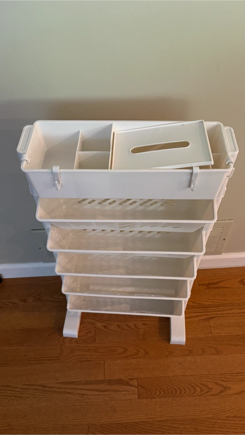 White 5-Tier Organizer with Top Compartments