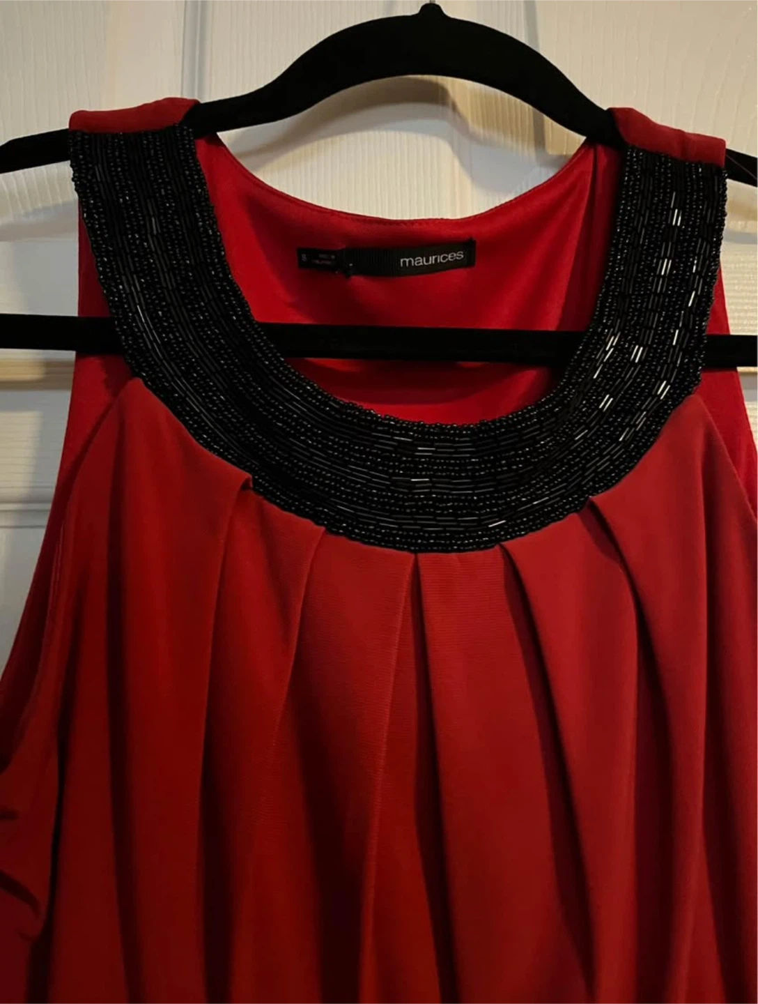 Maurices Red and Black Beaded Neck Dress - photo 2