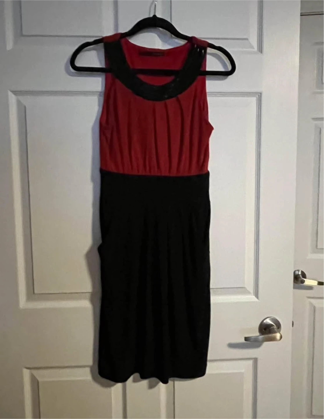 Maurices Red and Black Beaded Neck Dress - photo 4