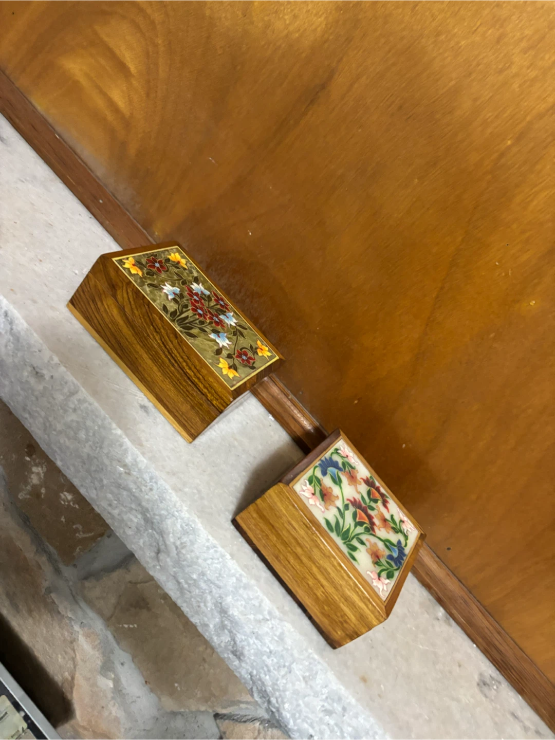 Wooden decorative boxes with floral inlay - photo 2