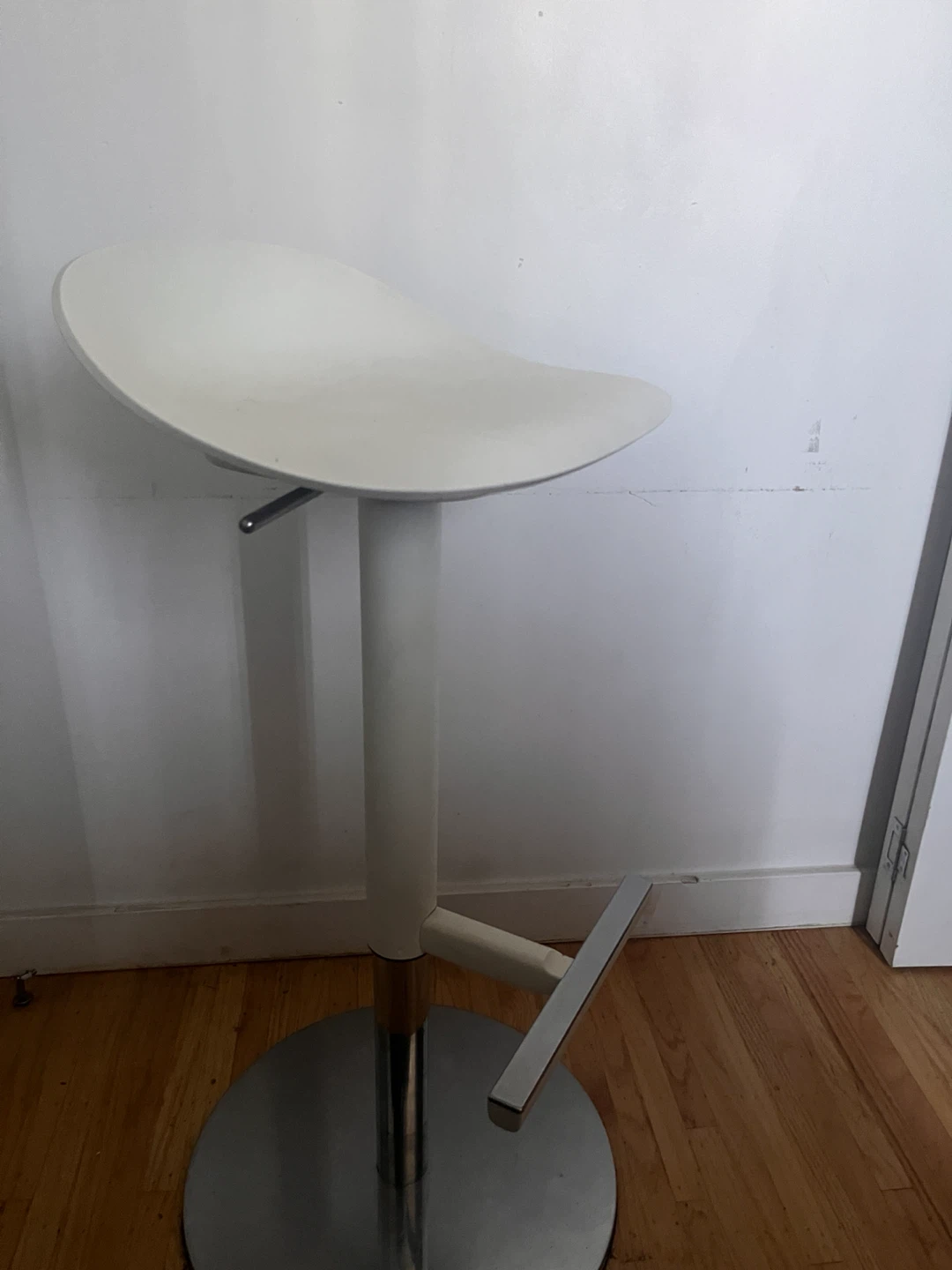White Adjustable Bar Stool set of four