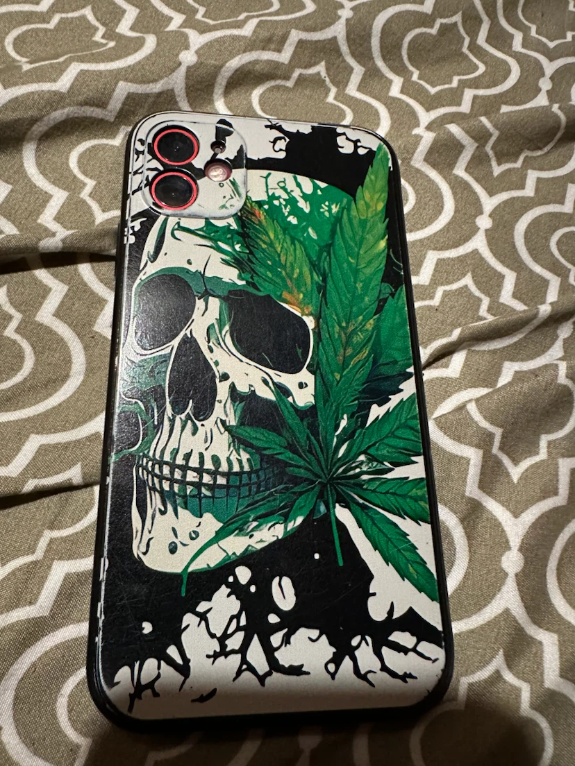Skull and Marijuana Leaf Phone Case