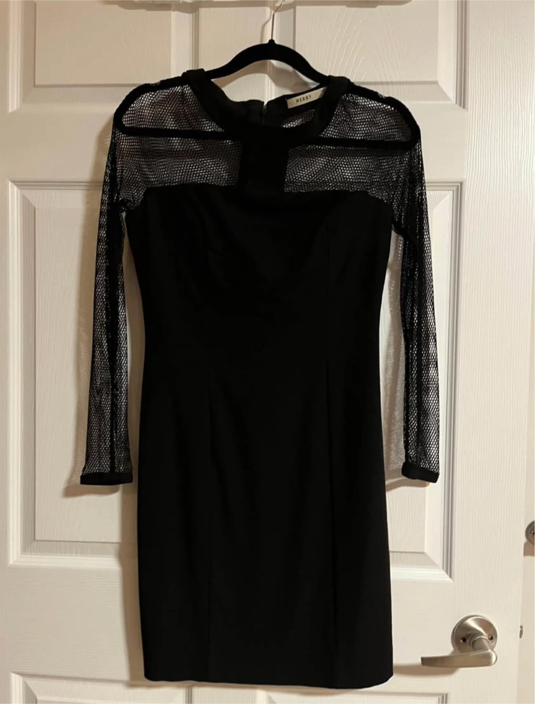 Herry Black Mesh Sleeve Dress