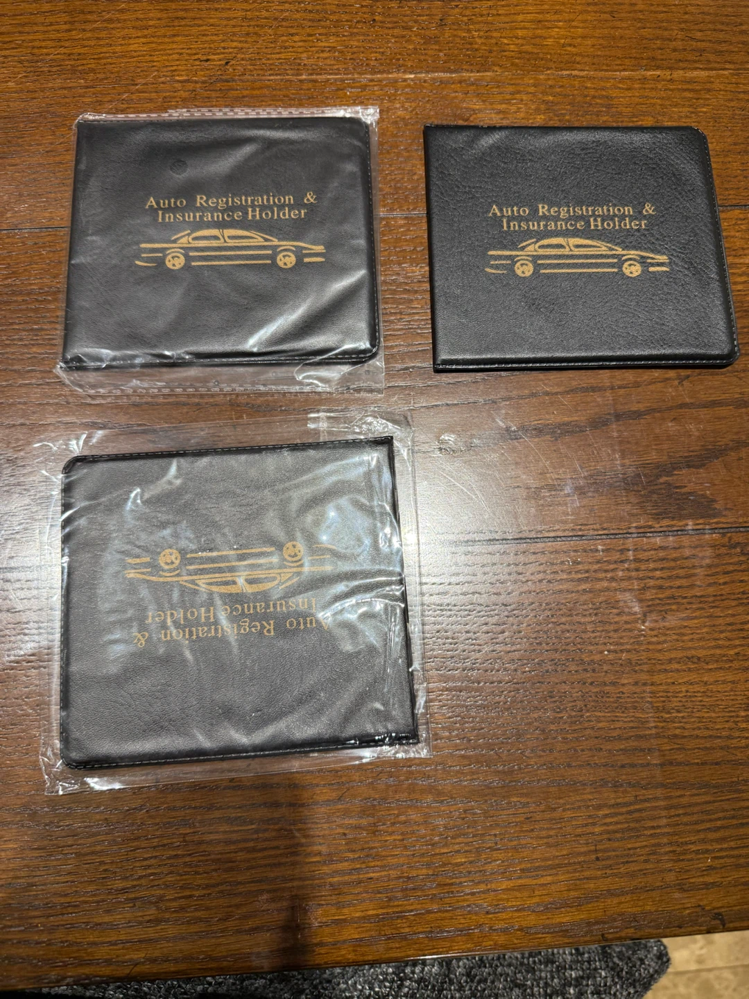 Black Auto Registration & Insurance Holder