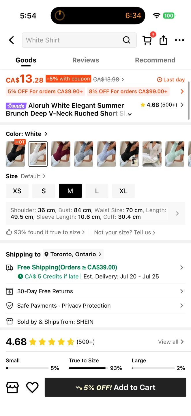 White Elegant Summer Brunch Deep V-Neck Ruched Short Sleeve Top - photo 5