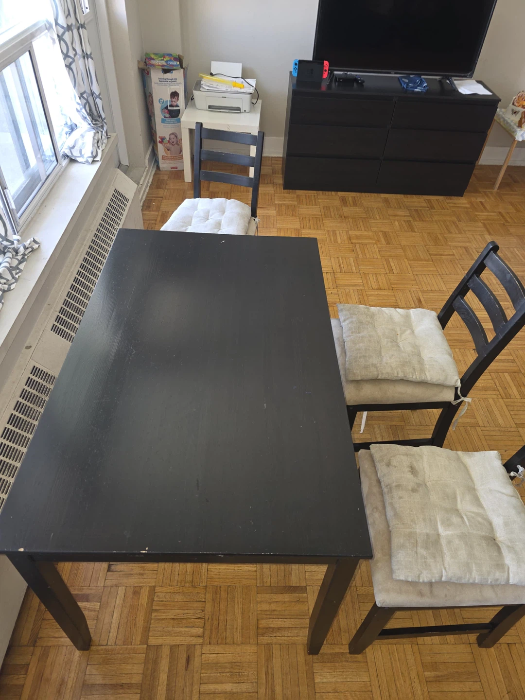 Black Dining Table with 4 Chairs - photo 2