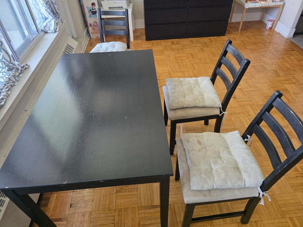 Black Dining Table with 4 Chairs - photo 3