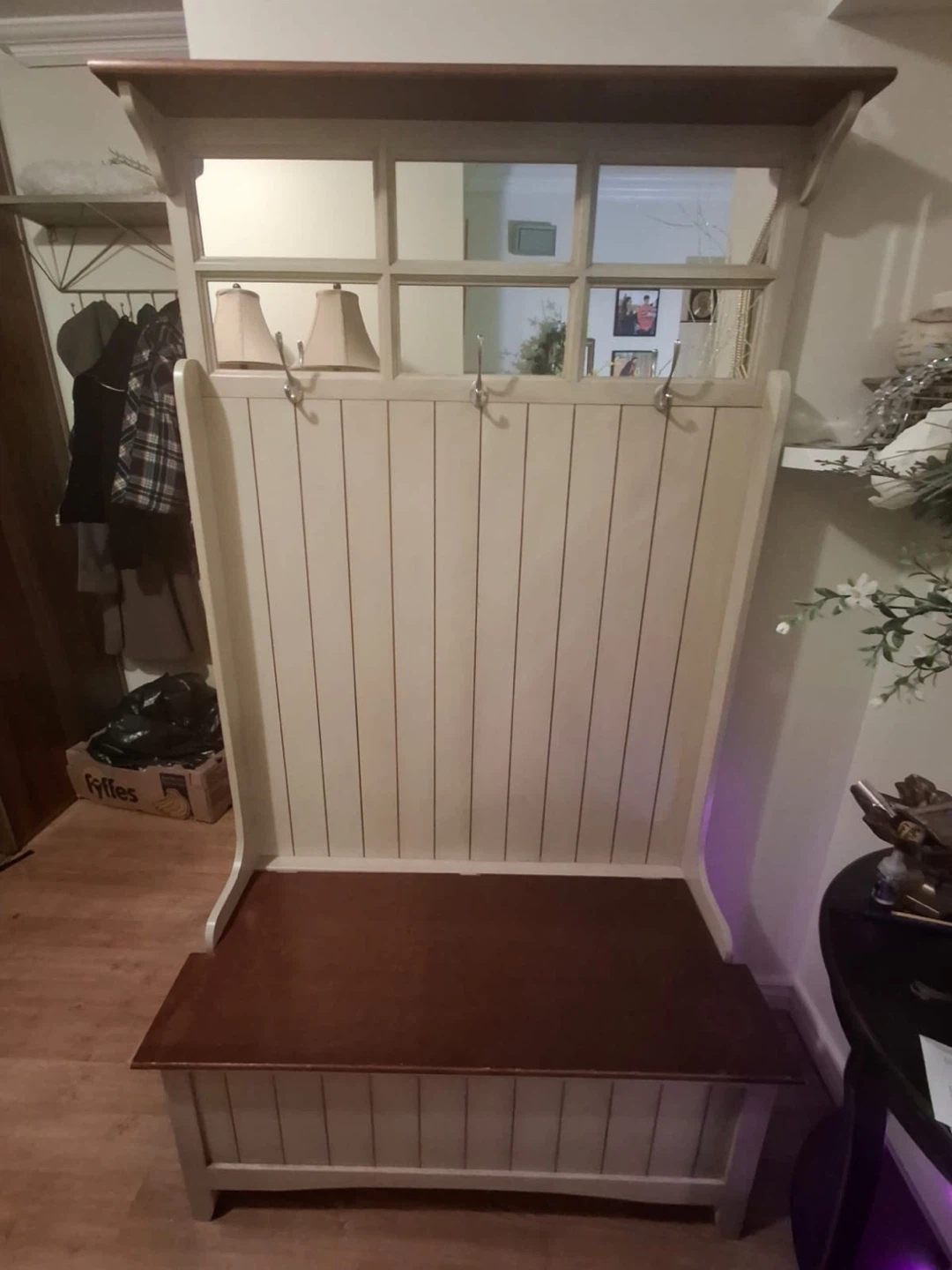Hall Tree Bench with Storage - photo 2