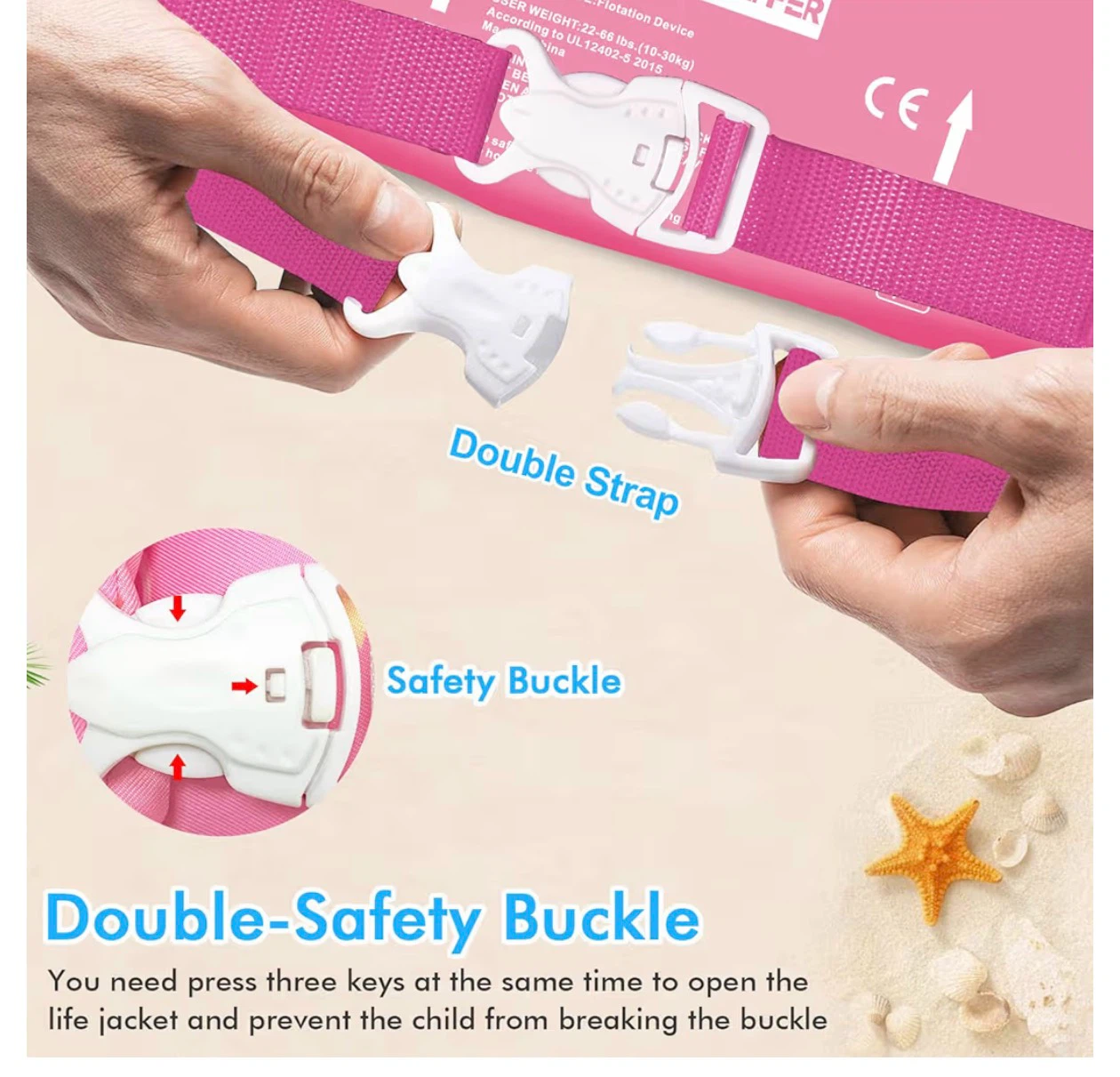 Kids Swim Vest Life Jacket Pink Unicorn Rainbow - photo 4