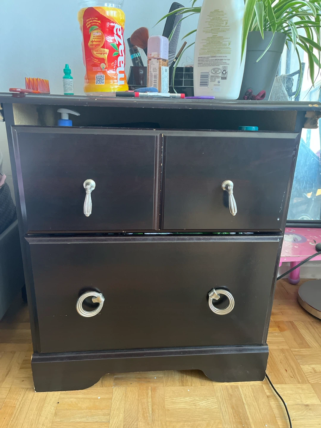 Dark Brown Dresser with 3 Drawers