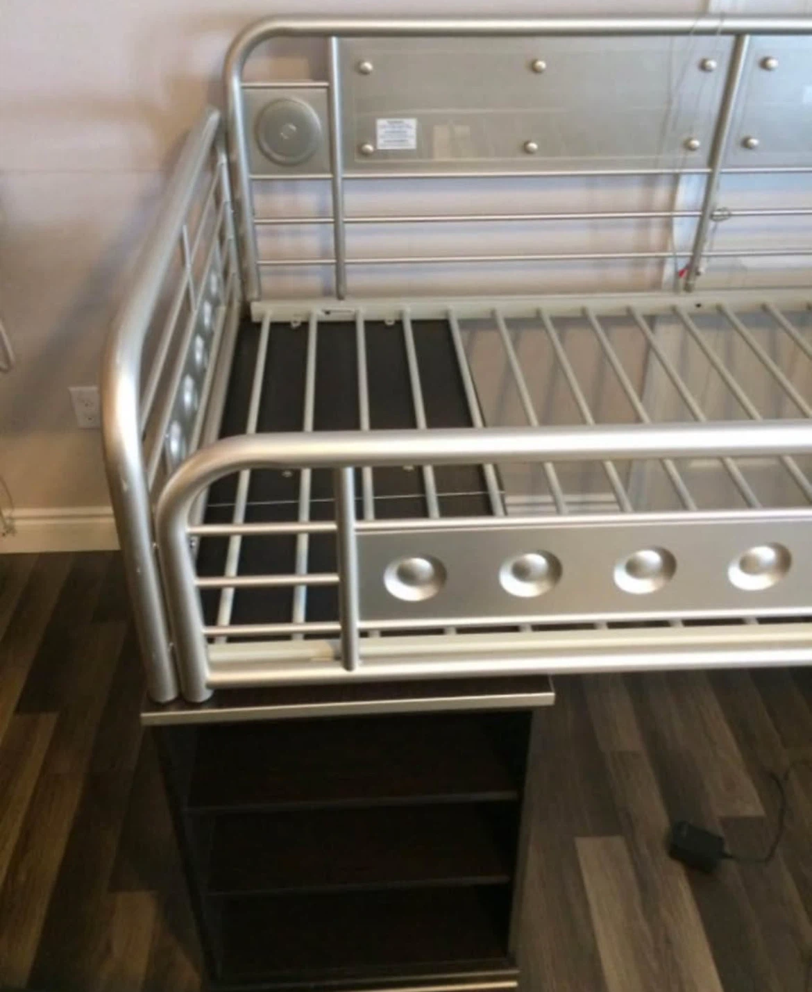 Silver Loft Bed with Desk and Drawers - photo 5