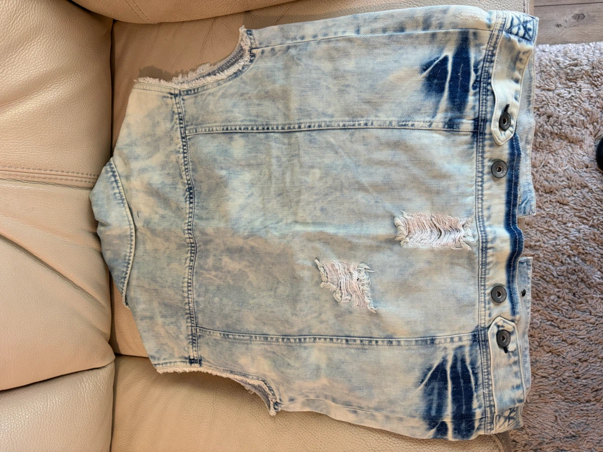 Kensie Jeans Distressed Denim Vest Size Small - photo 2
