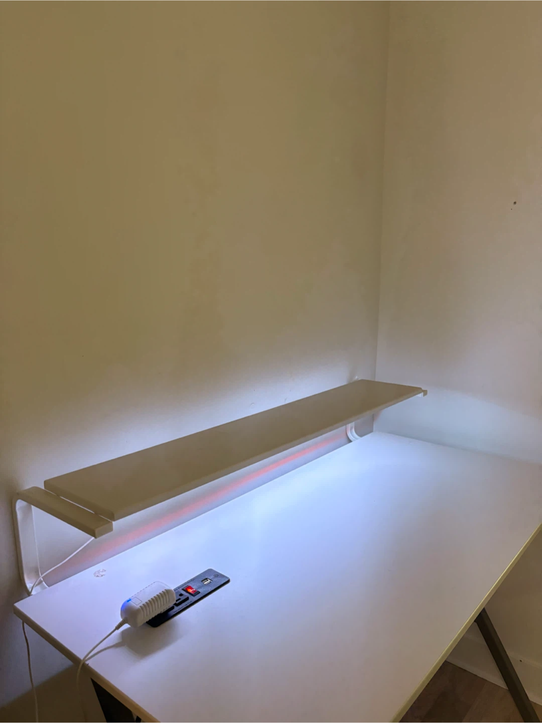 White Gaming Desk with Shelf and Cup Holder - photo 2