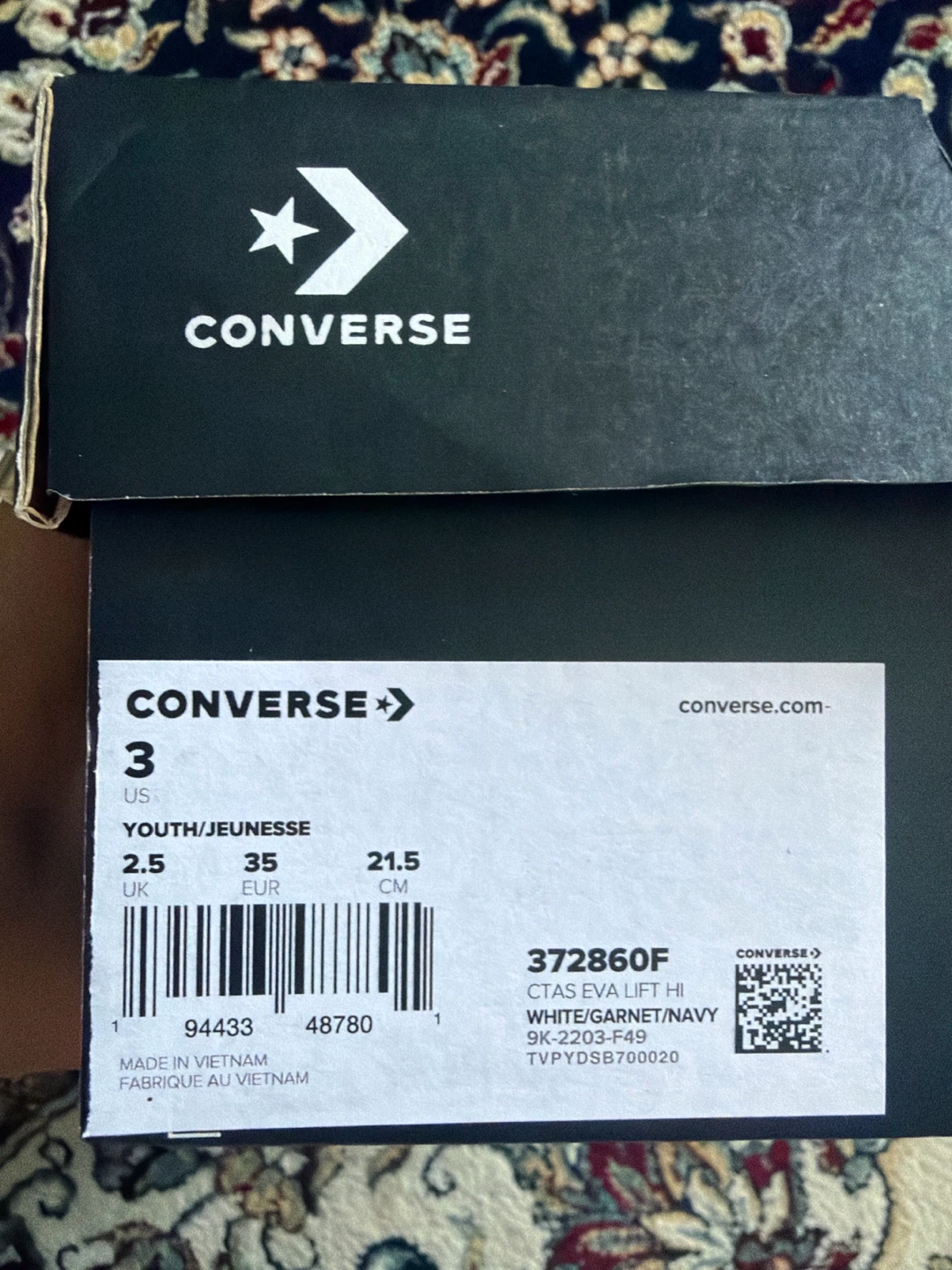 Youth 3 Converse All Star High Top Sneakers White - photo 5