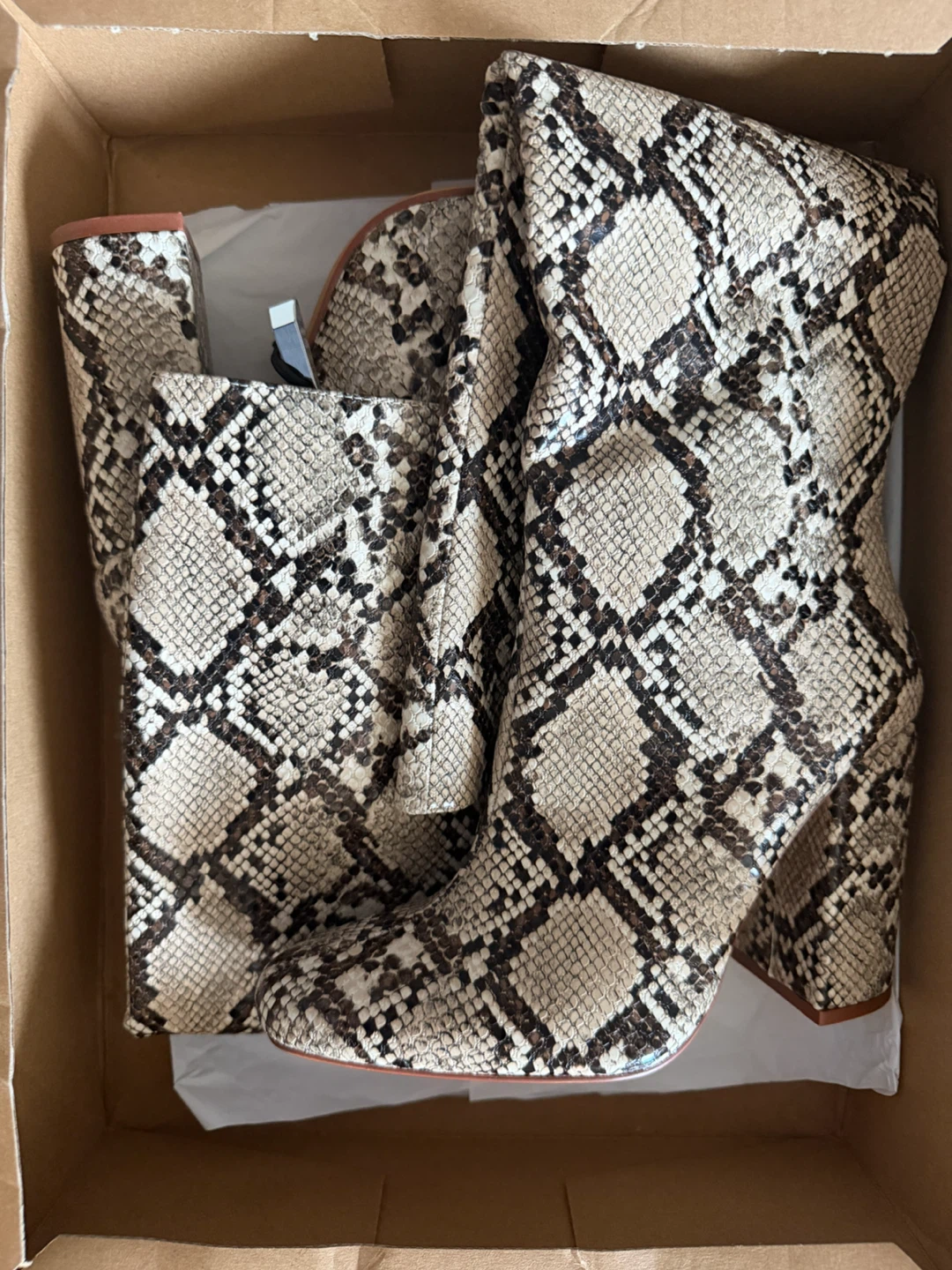 ZARA Snake Print Knee-High Boots Size 5
