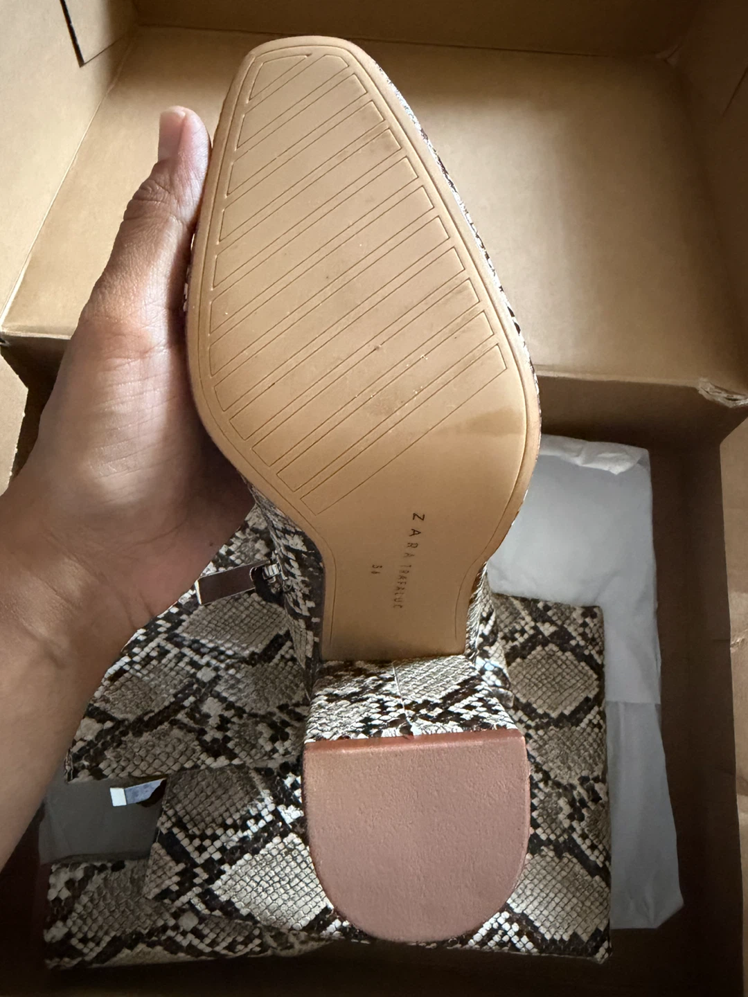 ZARA Snake Print Knee-High Boots Size 5 - photo 2