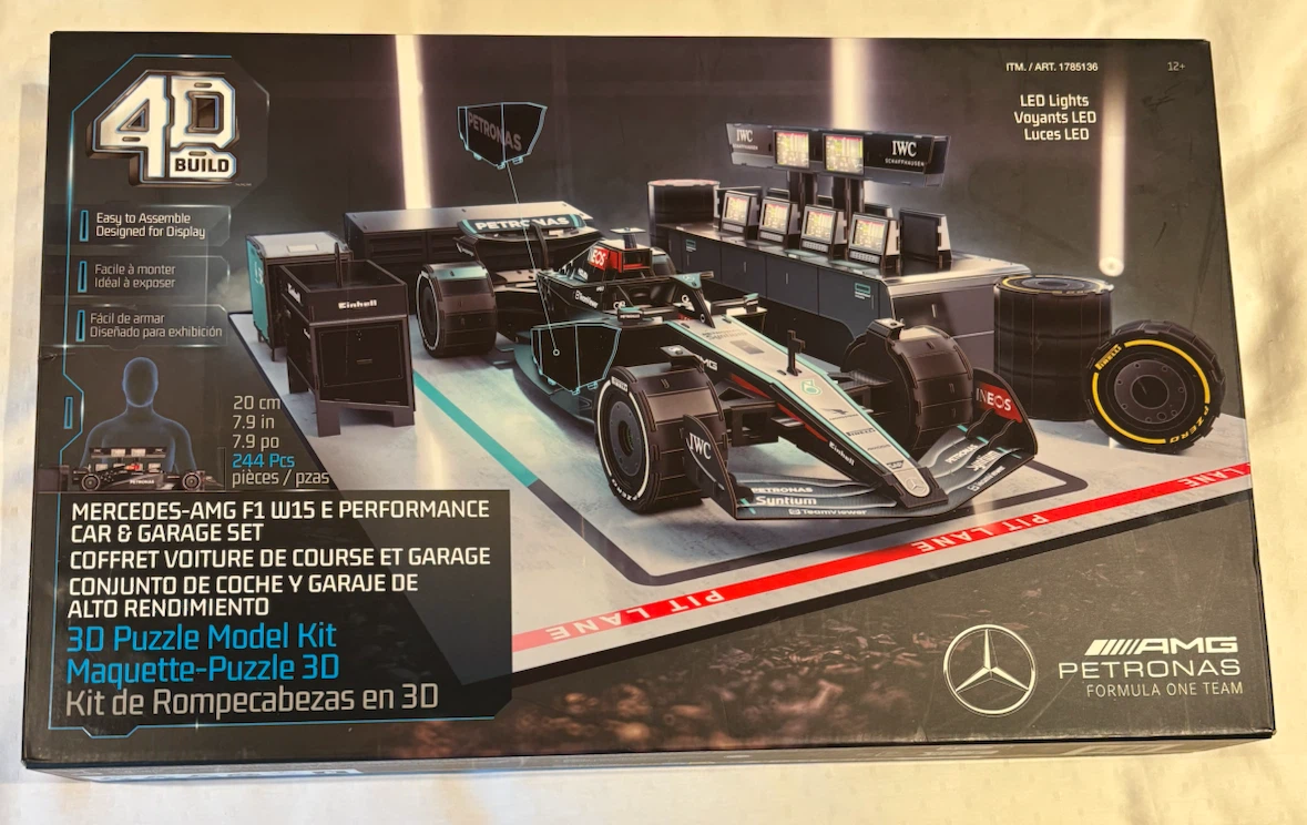 4D Build Mercedes-AMG F1 Car & Garage 3D Puzzle