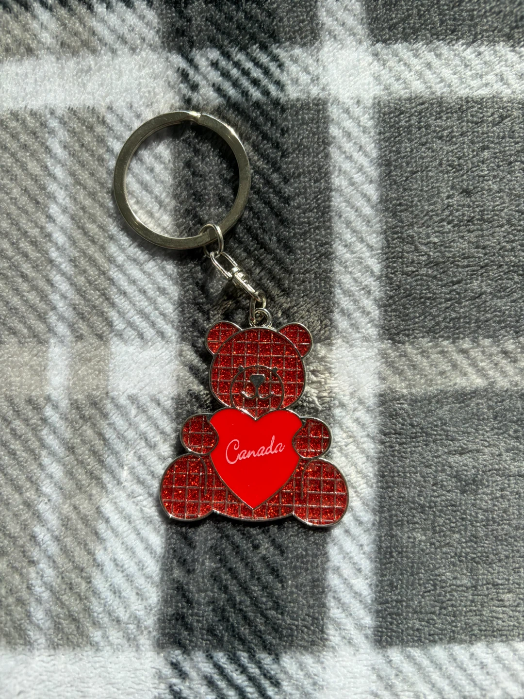 Canada Teddy Bear Keychain with Heart