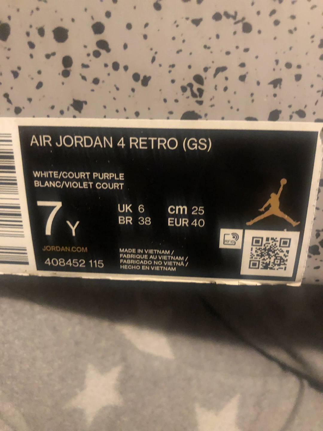 Air Jordan 4 Retro (GS) White/Court Purple Size 7Y - photo 4