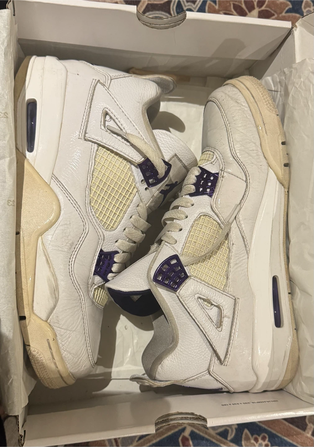 Air Jordan 4 White/Purple both size 9