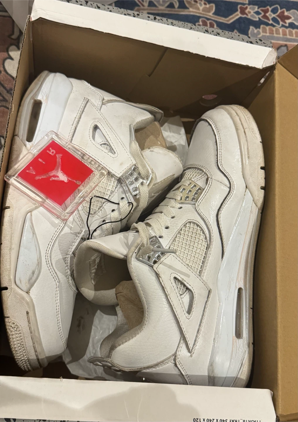 Air Jordan 4 White/Purple both size 9 - photo 2
