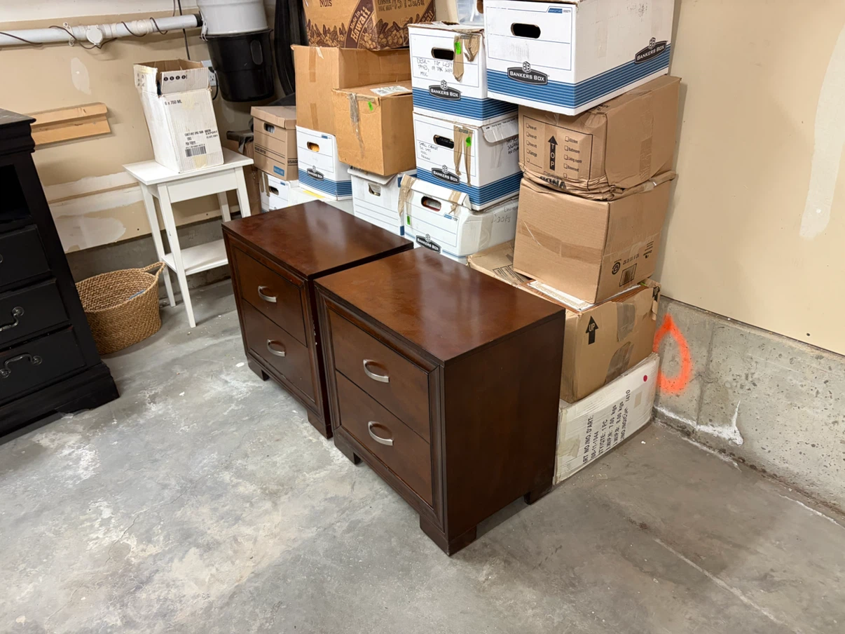 Pair of Wooden Nightstands with Drawers - photo 2