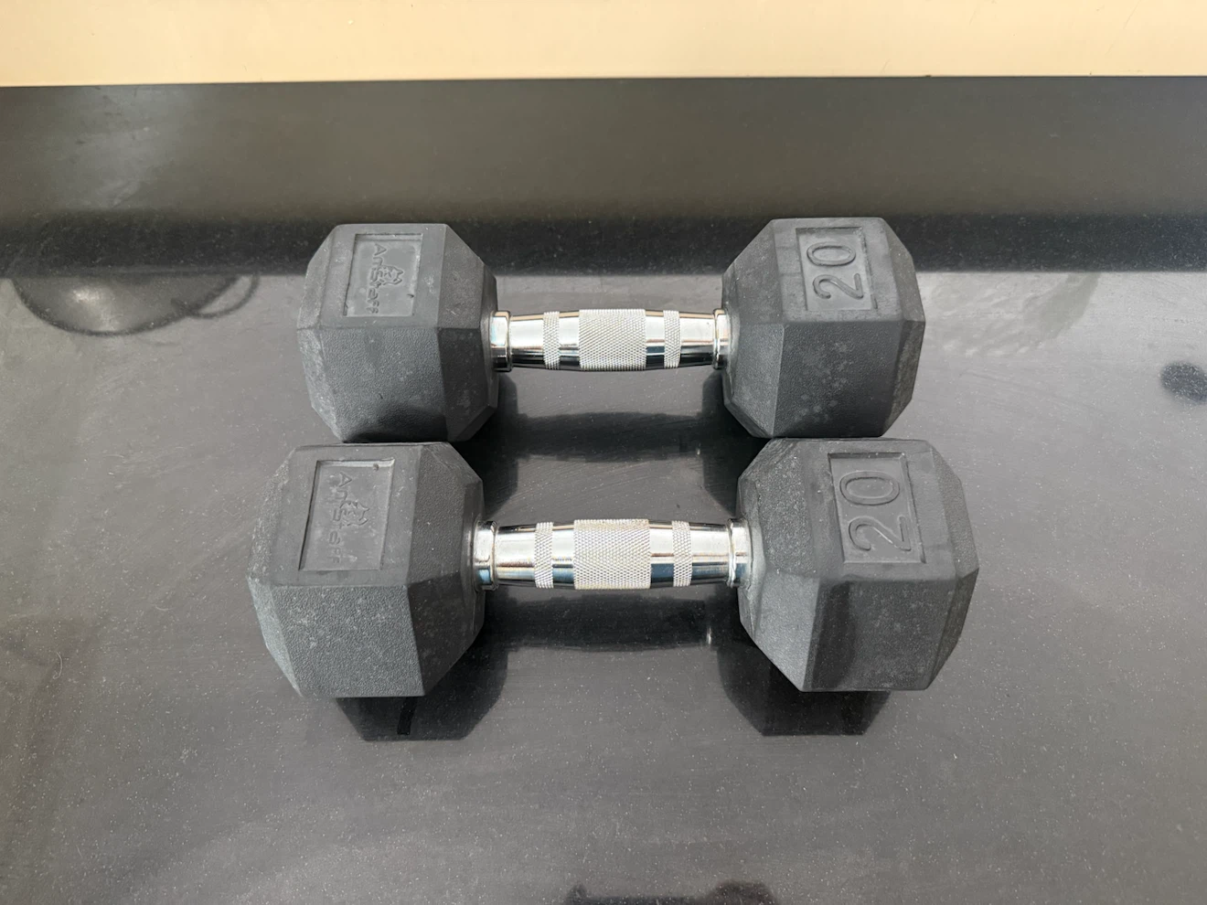 20lb Rubber Hex Dumbbells - Pair