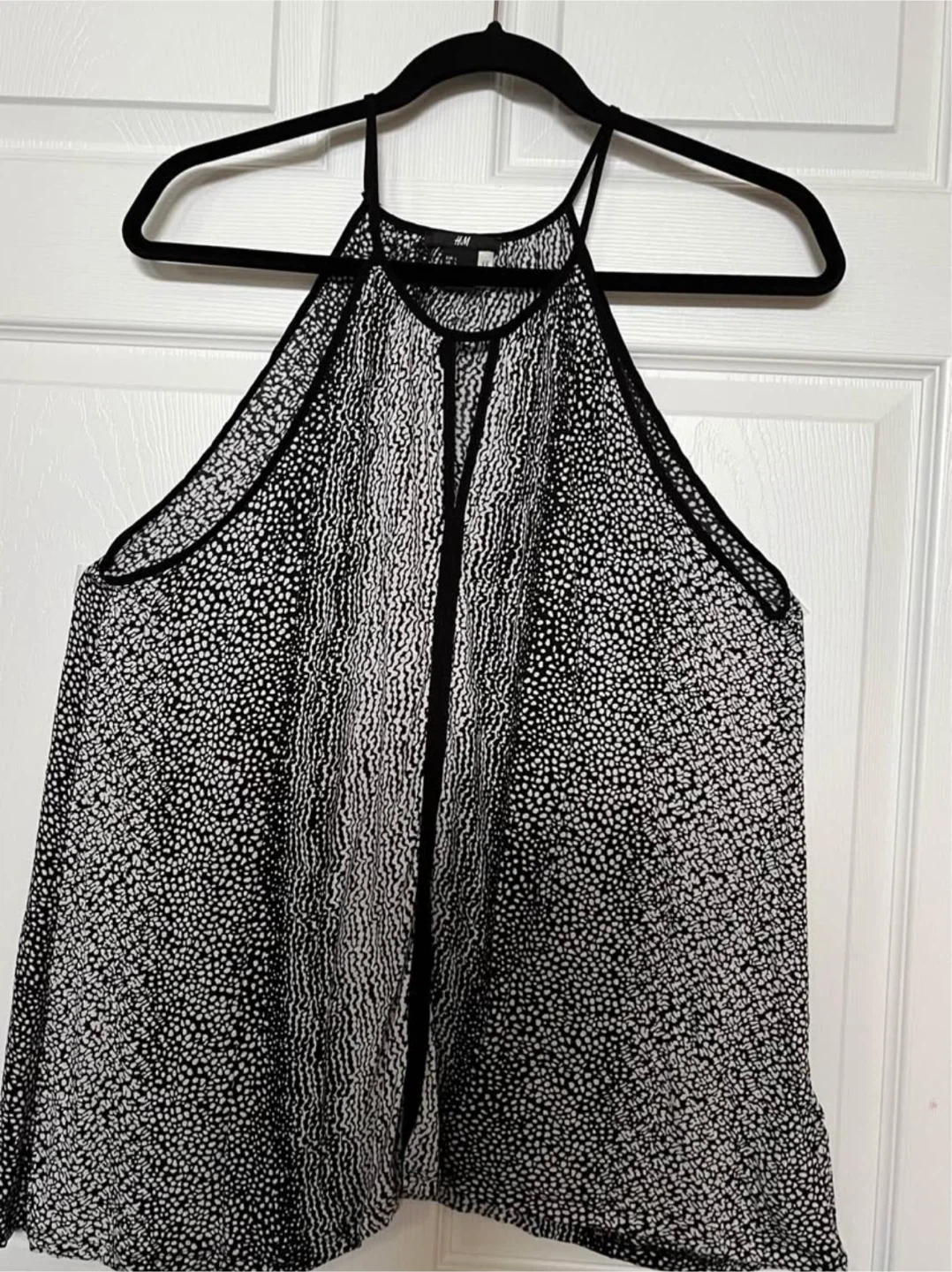 H&M Women's Halter Top Black/White Pattern