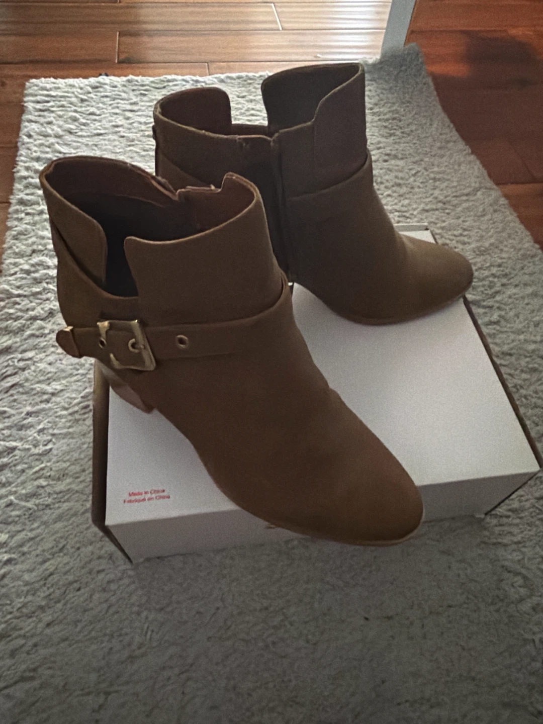 Aldo Brown Ankle Boots with Buckle Detail
