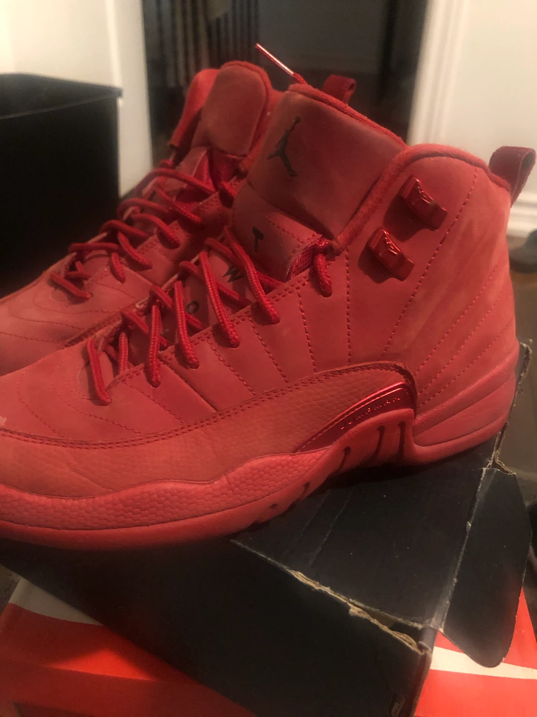 Jordan 12 Red Sneakers - photo 3