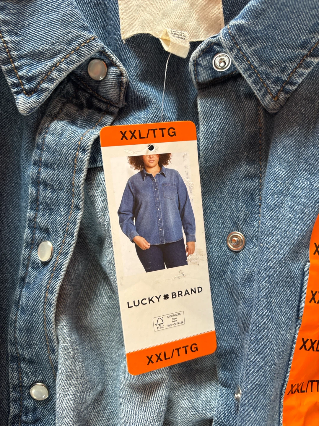 Ladies Lucky Brand Denim Shirt XXL - photo 2