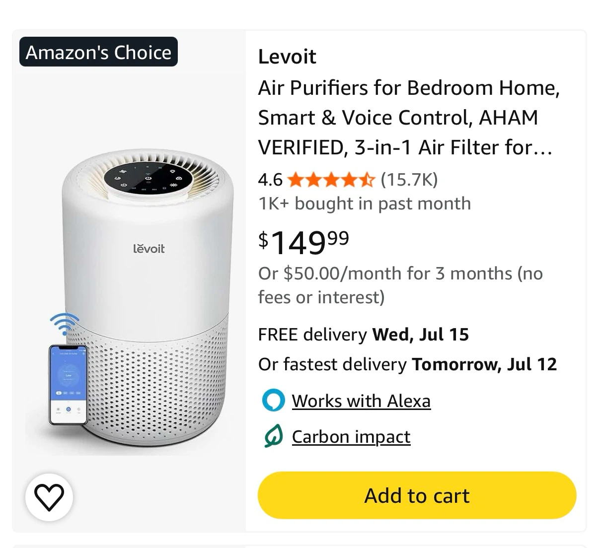 Levoit Smart Air Purifiers Core 200S-P with sealed filter - photo 2